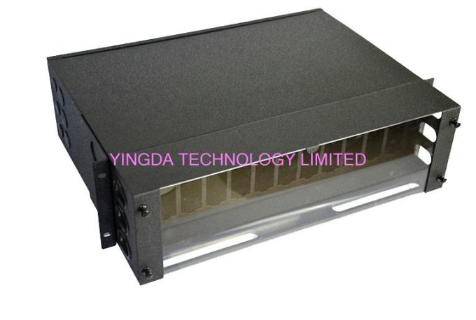 288 Fibers 19 Inch Slide Out Patch Panel , 3U MPO Enclosures Chassis 12 Cassettes