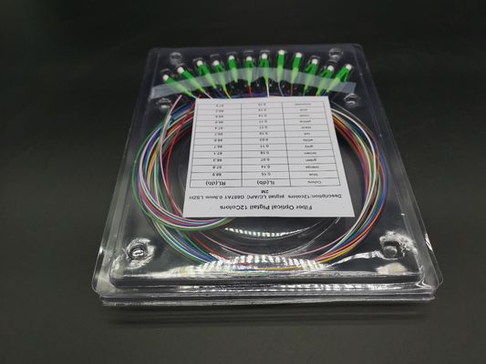 LC APC Connector Fiber Optic Cable 12 Colors Pigtails SM G657A1 LSZH Blister Box