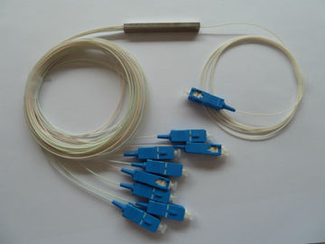 LAN / WAN Mini Module Fiber Optic PLC Splitter blockless 0.9mm with SC / UPC Connector