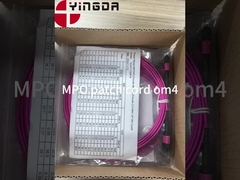 12 Włókna MPO Kobieta łącznik patch Cord OM4 50/125um Elite Loss 0,35dB Purple Polarity A