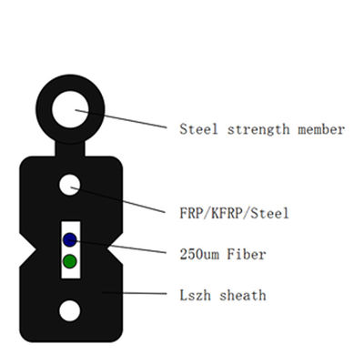 kupować Zewnętrzny samodzielny kabel FTTH GJXFCH FRP Steel Messenger G657A2 LSZH produkcja online