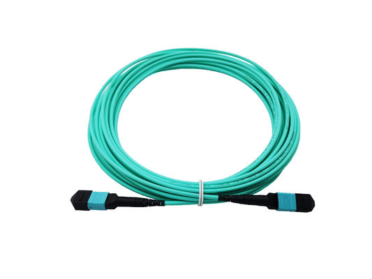 kupować 12 Włóknooptyczne MPO zestawy kabli patch OM3 40/100G Aqua 10 metrów dla centrum danych produkcja online