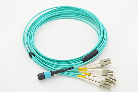 kupować YINGDA szybki kabel krosowy 8 włókien MPO męski na LC OM3 Fanout pojedynczy tryb 9/125um Breakout 100G 400G produkcja online