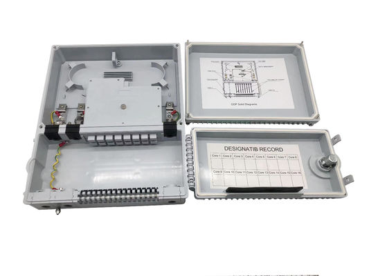 kupować 16port FTTH 1*8 PLC Splitter Optical Distribution Box IP65 Indonesia Telecom 2 drzwi Szary produkcja online