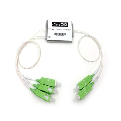kupować 4CH 1270 1290 1310 1330nm CWDM Moduł 1 × 4 Z SC APC,00,9 mm biała rurka luźna0.5M produkcja online