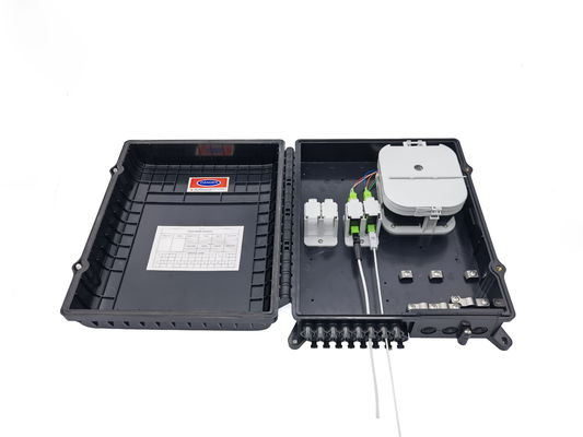 kupować 16Ports Outdoor Optical Distribution Box Black With Sc Adapters Plate For  2x3mm Flat Drop Cable Outlets PC ABS Material produkcja online
