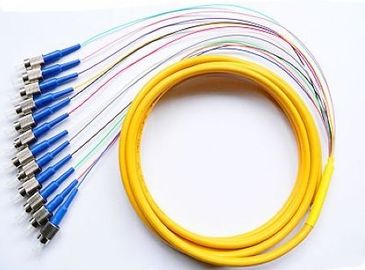 kupować Wielowarstwowe 12-żyłowe włókno szklane Pigtail 1Meter lub 1,5 metra, Pigtail z włókna szklanego FC Ribbon produkcja online