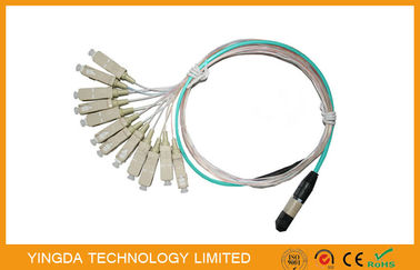 kupować OM3 10G MTP MPO Kabel 7.8mm Ferrule SC 900um, wielowierszowe sznury światłowodowe produkcja online