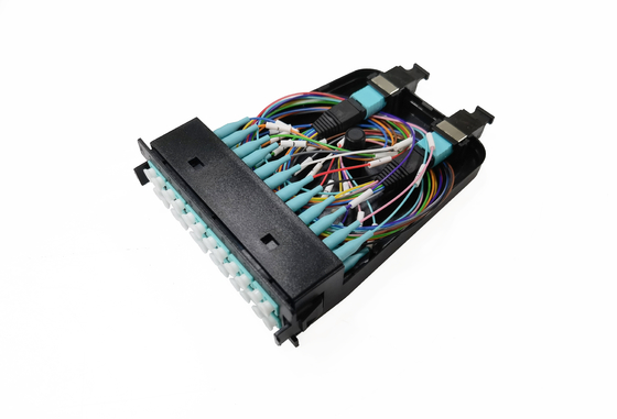 kupować 12 24 Włókna MPO MTP Kaseta z tworzywa sztucznego OM3 10G Aqua męski kabel wielomodowy produkcja online